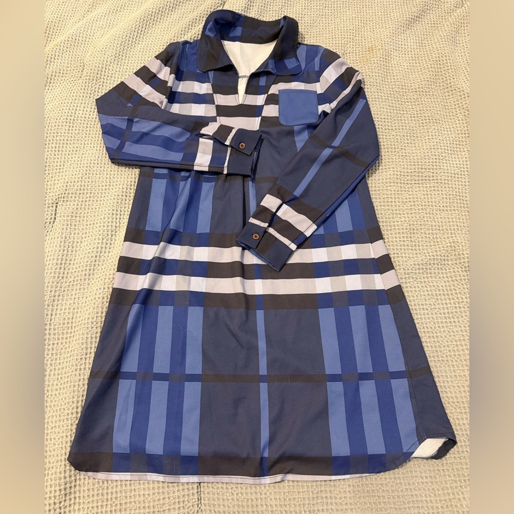 Blue Plaid Dress